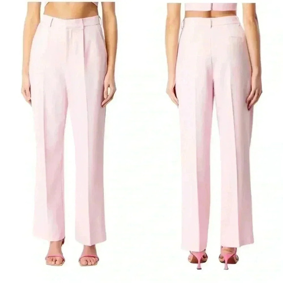 BNWT Bardot Women’s maison straight leg pants size 8 in Soft Pink - Picture 2 of 5